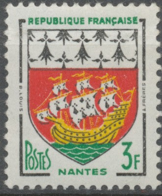 Armoiries de villes (III) Nantes. 3f. Noir, rouge, jaune et vert. Neuf luxe ** Y1185