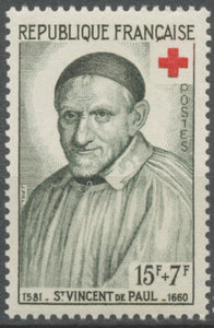 Au profit de la Croix-Rouge.  Saint Vincent de Paul  15f. + 7f. Vert foncé. Neuf luxe ** Y1187