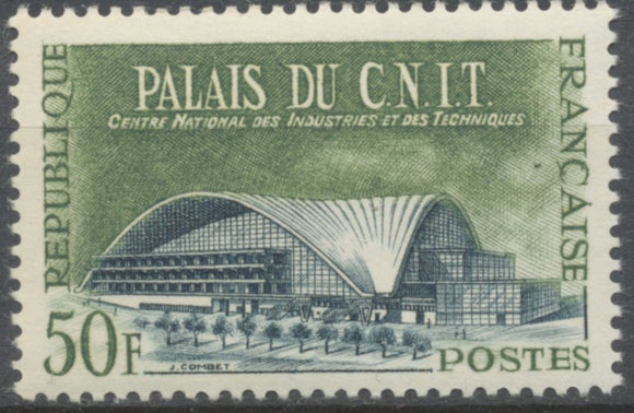 Réalisations techniques (II) Palais du C.N.I.T.  50f. Vert terne et bleu-gris. Neuf luxe ** Y1206