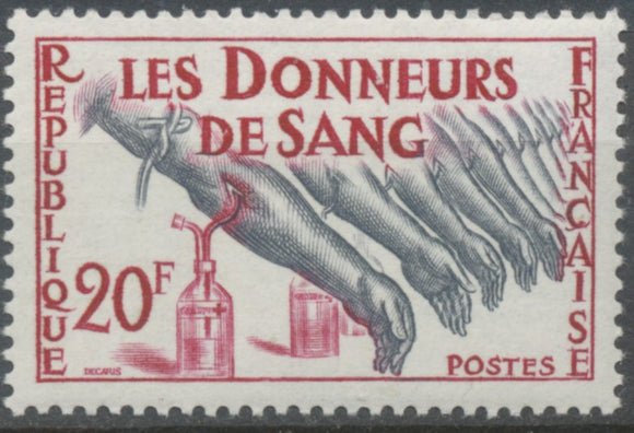 Hommage aux donneurs de sang. 20f. Lilas-rose et gris. Neuf luxe ** Y1220