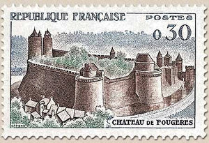 Série touristique. Château de Fougères  30c. Brun, vert et bleu Y1236