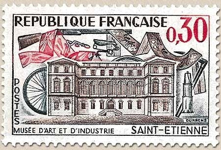 Musée d'art et d'industrie de Saint-Étienne. 30c. Brun-lilas, vert-bleu et rouge Y1243