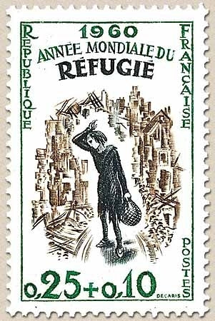 Année mondiale du réfugié. 25c. + 10c. Vert, brun-olive et bleu-noir Y1253