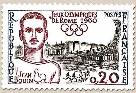 Jeux olympiques de Rome. Jean Bouin (1888-1914)  20c. Noir, lie-de-vin et bleu Y1265