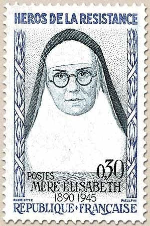 Héros de la Résistance (5e série) Mère Elisabeth  30c. Outremer et gris-vert Y1291