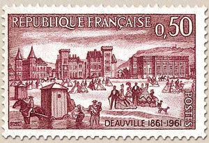 Centenaire de Deauville. Deauville en 1861  50c. Rose-lilas Y1294