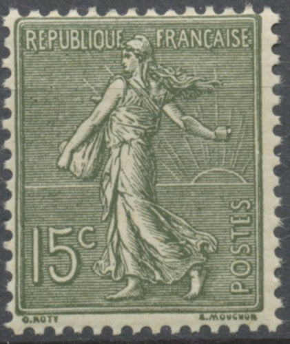 Type Semeuse lignée de Roty 15c. Vert-gris (I) Neuf luxe ** Y130