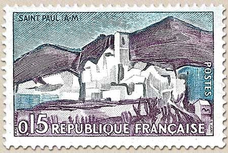 Série touristique. Saint-Paul-De-Vence  15c. Violet, bleu et gris Y1311