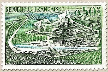 Série touristique. Cognac  50c. Vert, vert foncé et bleu-vert Y1314