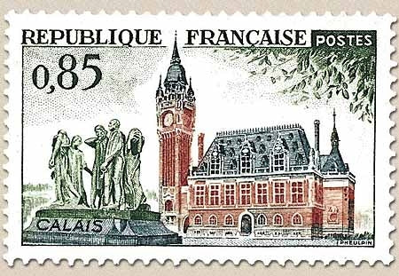 Série touristique. Calais  85c. Vert foncé, bleu-gris et brun-orange Y1316