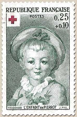 Au profit de la Croix-Rouge. Reproductions de Fragonard (1732-1806).  L'enfant en Pierrot 25c. + 10c. Y1367