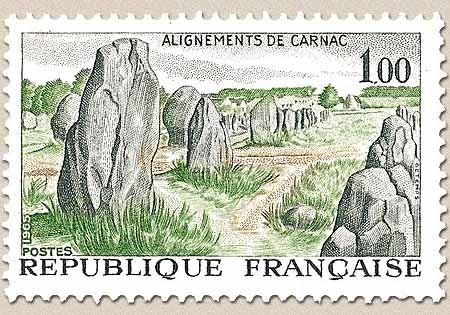 Série touristique. Alignements de Carnac. 1f. Gris, vert et bistre Y1440