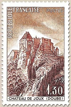 Série touristique. Château de Joux (Doubs). 1f.30 ocre, violet-brun et brun-orange Y1441