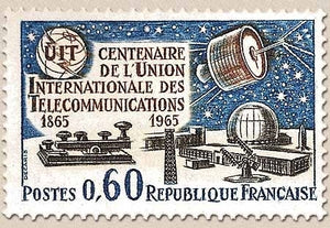 Centenaire de l'Union Internationale des Télécommunications. 60c. Bleu, bistre et noir Y1451