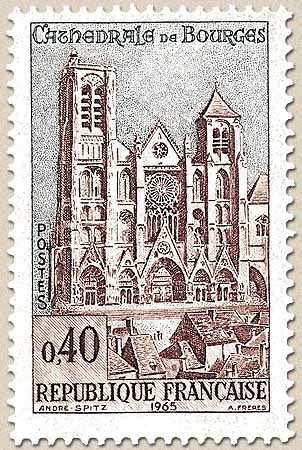 Cathédrale de Bourges. 40c. Brun-rouge et gris-bleu Y1453