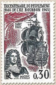 Tricentenaire du peuplement de l'île Bourbon (La Réunion) 30c. Carmin, et bleu-noir Y1461