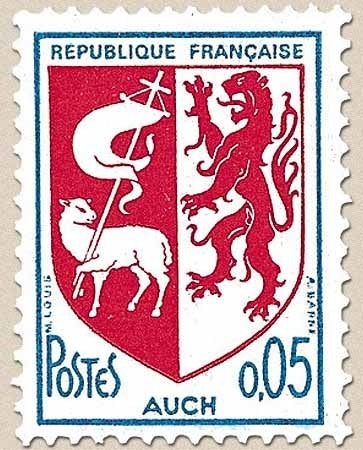 Armoiries de ville (V) Auch. 5c. Bleu et rouge Y1468