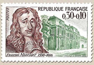 Célébrités. François Mansart architecte (1598-1666) et hôtel Carnavalet, à Paris 30c. + 10c. Y1471