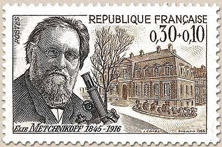 Célébrités. Elie Metchnikoff, biologiste 30c. + 10c. Noir et sépia Y1474