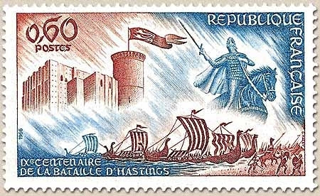 9e centenaire de la bataille d'Hastings. Le château de Falaise, la statue de Guillaume le Conquérant. 60c. Y1486