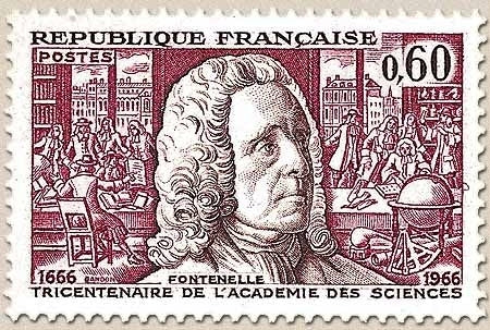 Tricentenaire de l'Académie des Sciences, à Paris. Bernard Le Bovier de Fontenelle écrivain, 60c. Y1487