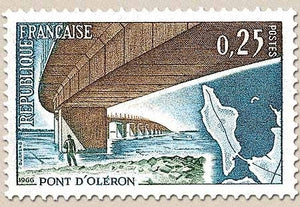 Inauguration du pont d'Oléron. 25c. Bleu-vert, bleu, brun et vert Y1489