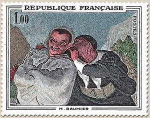 Oeuvres d'art. Crispin et Scapin, de Daumier 1f. Polychrome Y1494