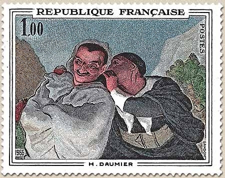 Oeuvres d'art. Crispin et Scapin, de Daumier 1f. Polychrome Y1494
