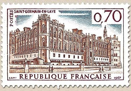 Monuments et sites. Château de St-Germain-en-Laye 70c. Brun, carmin et bleu Y1501