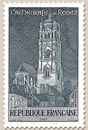 Monuments et sites. Cathédrale de Rodez 1f. Gris-bleu Y1504