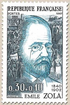 Célébrités. Emile Zola 30c. + 10c. Noir et bleu-vert Y1511