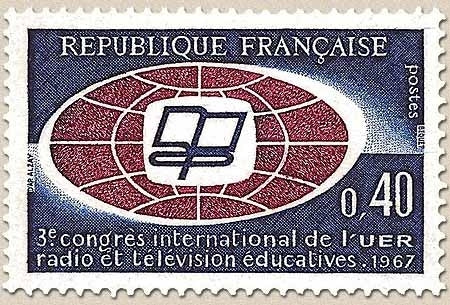 3e congrès international de l'Union Européenne de Radiodiffusion, à Paris. 40c. Violet et rouge-brun Y1515