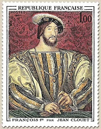 Oeuvres d'art. Portrait de François 1er (1494-1547), par Jean Clouet (1475-1541) 1f. Polychrome Y1518