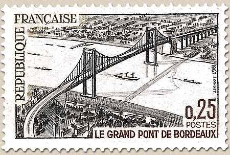 Inauguration du grand pont de Bordeaux. 25c. Noir et brun Y1524