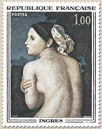 Oeuvres d'art. La Baigneuse, de Dominique Ingres (1780-1867) 1f. Polychrome Y1530