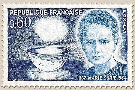 Centenaire de la naissance de Marie Sklodowska-Curie (1867-1934) 60c. Bleu et outremer Y1533