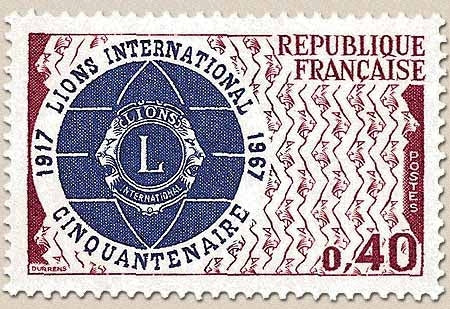 Cinquantenaire du Lions international. 40c. Violet-brun et bleu foncé Y1534