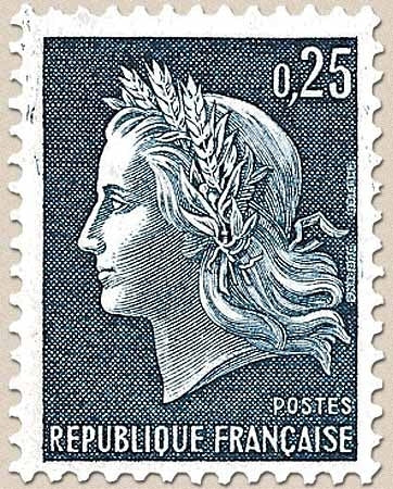 Type Marianne de Cheffer (I) 25c. Bleu Y1535