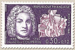 Célébrités. François Couperin, compositeur (1668-1733) 30c. + 10c. Violet et lilas Y1550