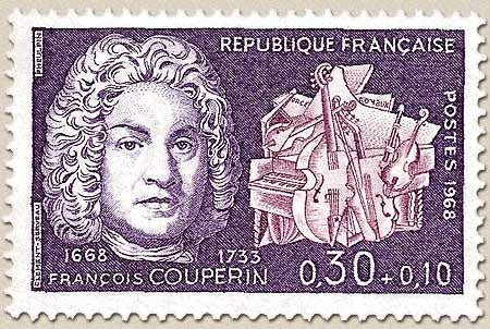 Célébrités. François Couperin, compositeur (1668-1733) 30c. + 10c. Violet et lilas Y1550