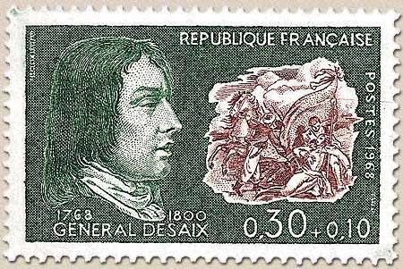 Célébrités. Général Louis-Charles-Antoine Desaix de Veygoux (1768-1800) 30c. + 10c. Vert et brun-carmin Y1551