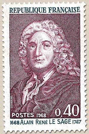 Tricentenaire de la naissance de l'écrivain Alain René Lesage (1668-1747) 40c. Violet et bleu Y1558