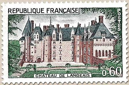 Château de Langeais. Construction de Jean Bourré de 1450 à 1460. 60c. Vert, bleu et brun Y1559