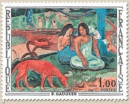 Oeuvres d'art. L'arearea, de Paul Gauguin (1848-1903) 1f. Polychrome Y1568