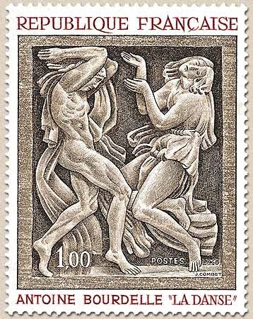 Oeuvres d'art. La Danse, d'Antoine Bourdelle (1861-1929) 1f. Olive et rouge Y1569