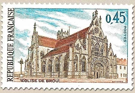Série touristique. Eglise de Brou, à Bourg-en-Bresse (Ain) 45c. Polychrome Y1582