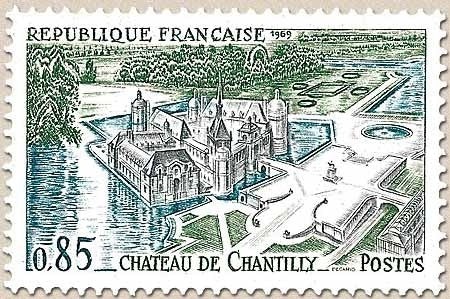 Série touristique. Château de Chantilly (Oise) 85c. Gris-bleu, vert foncé et bleu Y1584