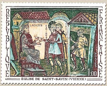 Oeuvres d'art. Fresque de l'Abbaye de Saint-Savin (Vienne) 1f. Polychrome Y1588