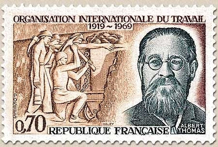 Cinquantenaire de l'Organisation Internationale du Travail. Albert Thomas (1878-1932) 70c. Y1600