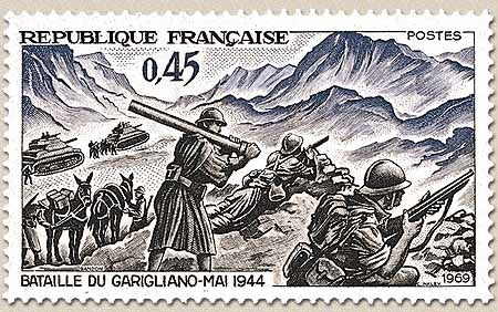 25e anniversaire de la victoire du Garigliano. Victoire du Maréchal Alphonse Juin (1888-1967) 45c. Y1601
